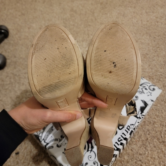 Brash faux suede open toe Platform Strappy heel - Picture 4 of 4